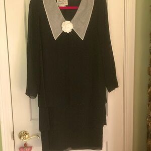 Vintage Terijon black and white dress